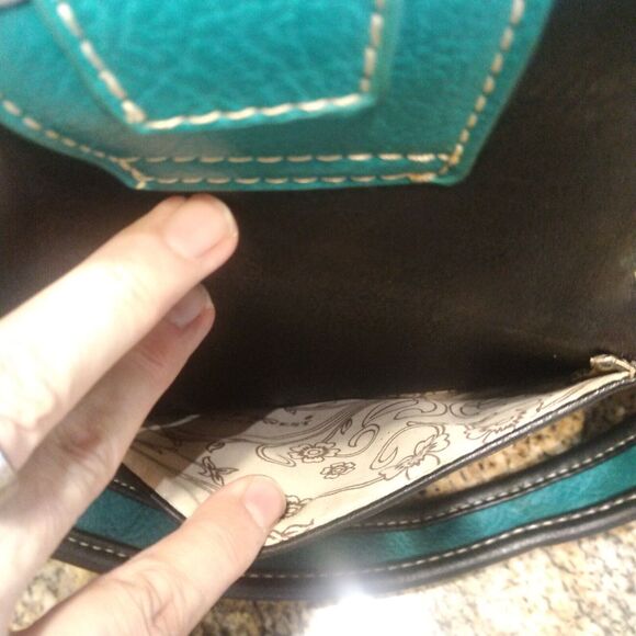 Montana West Womens Blue Conceal Carry Handbag Purse Rhinestone Buckle Studs EUC - Picture 8 of 16